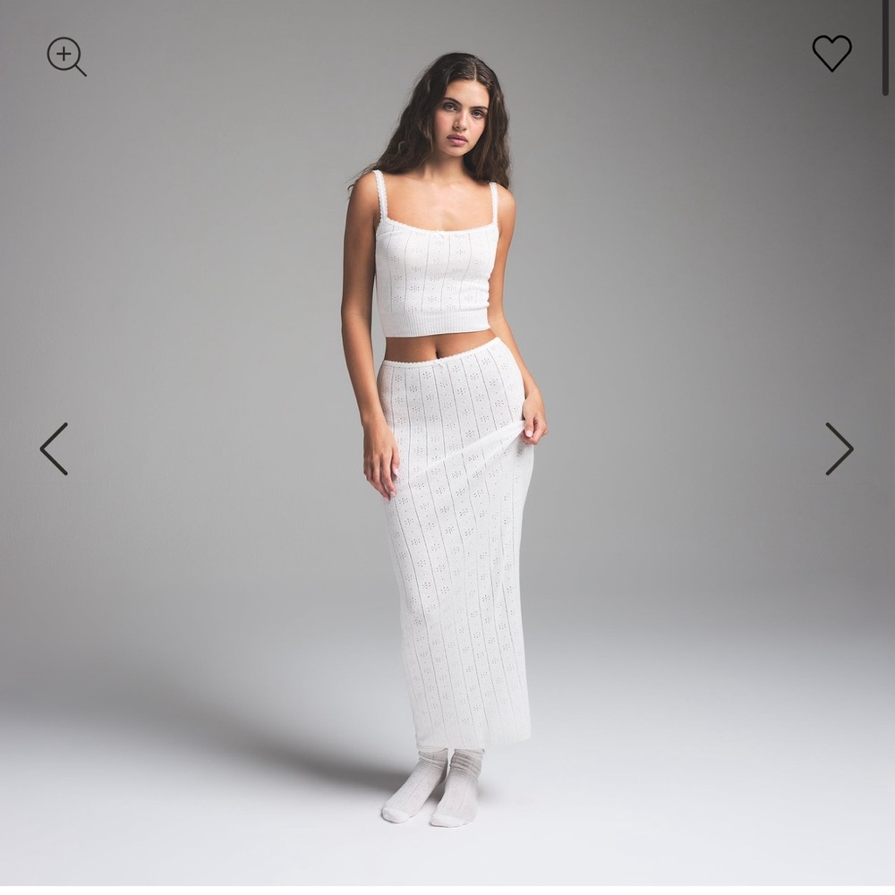 SKIMS Pointelle Skirt and Top Set